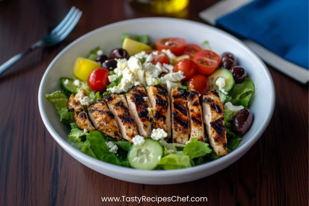 Greek Salad with Grilled Chicken - Tasty Recipes Chef