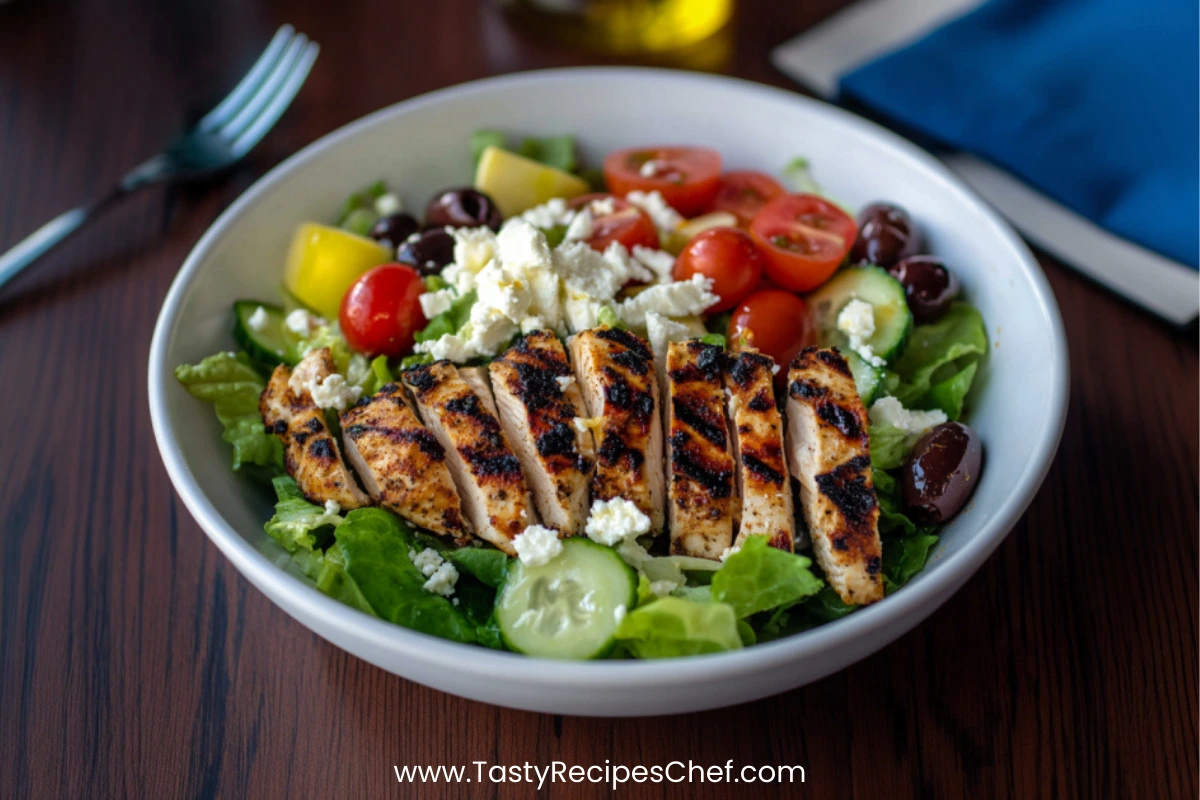 Greek Salad with Grilled Chicken - Tasty Recipes Chef