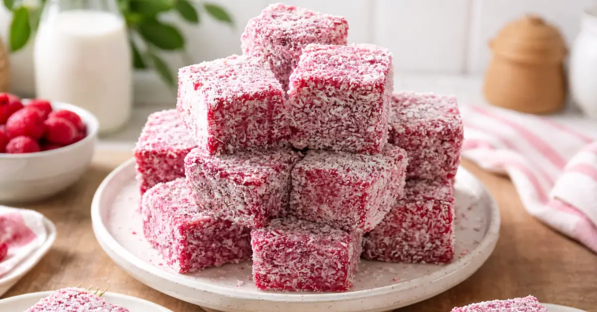 Mini Raspberry Lamingtons Raspberry Lamingtons Recipe: A Delicious Twist on a Classic Treat